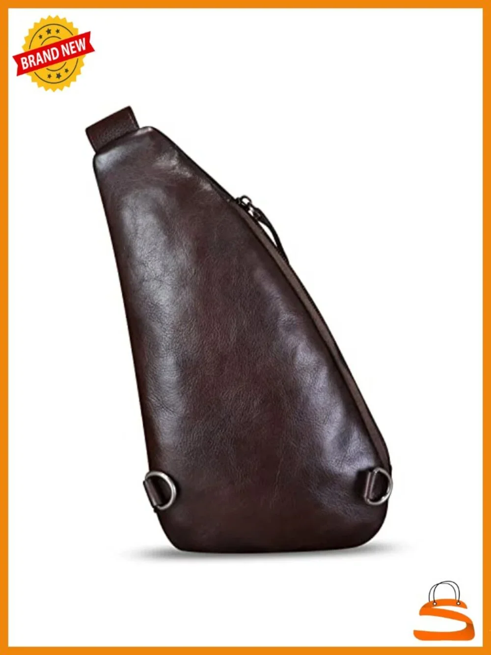Genuine Leather Sling Bag Handmade Retro Crossbody Backpack Hiking Daypack